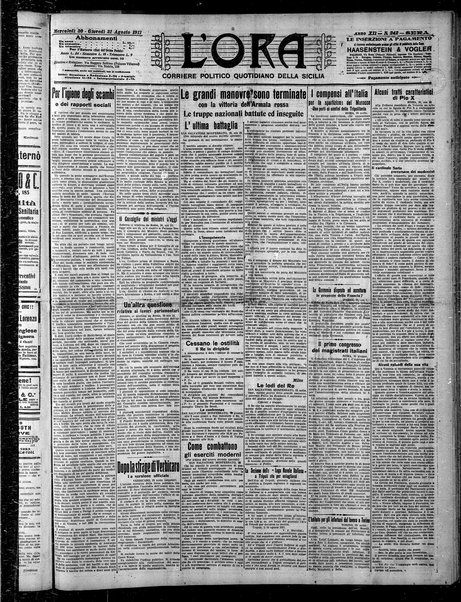 L'ora : corriere politico, quotidiano della Sicilia