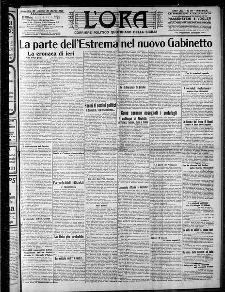 L'ora : corriere politico, quotidiano della Sicilia