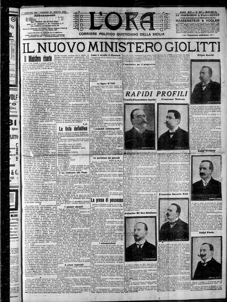 L'ora : corriere politico, quotidiano della Sicilia