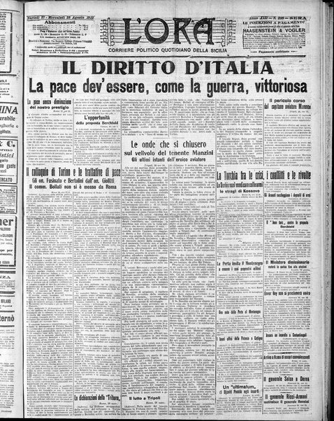 L'ora : corriere politico, quotidiano della Sicilia