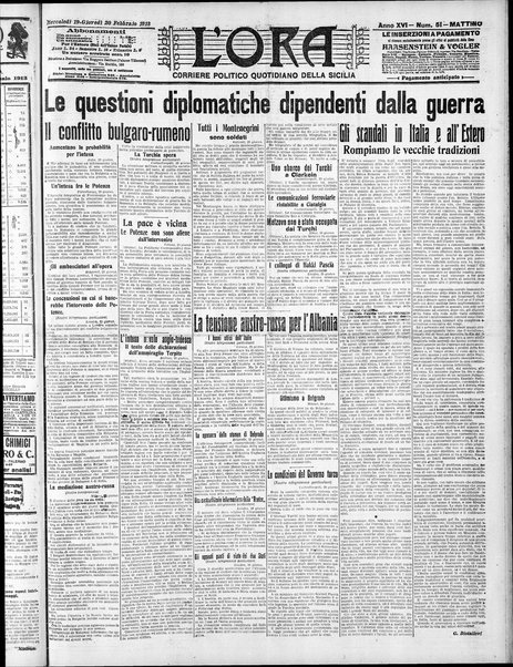 L'ora : corriere politico, quotidiano della Sicilia