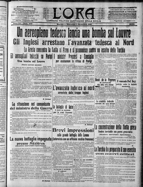 L'ora : corriere politico, quotidiano della Sicilia