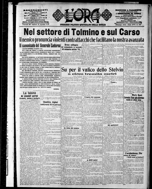 L'ora : corriere politico, quotidiano della Sicilia