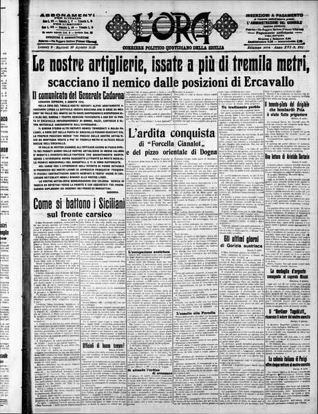 L'ora : corriere politico, quotidiano della Sicilia