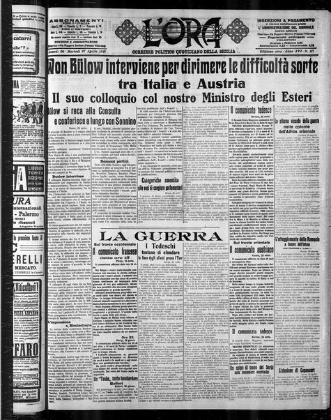 L'ora : corriere politico, quotidiano della Sicilia