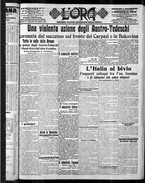 L'ora : corriere politico, quotidiano della Sicilia