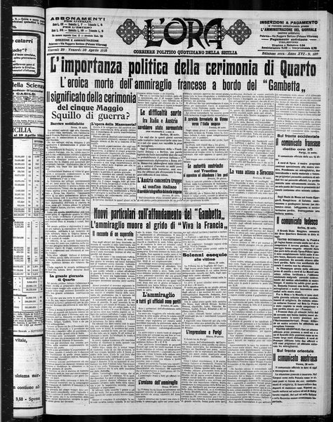 L'ora : corriere politico, quotidiano della Sicilia