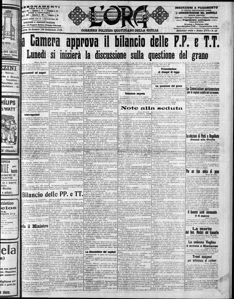 L'ora : corriere politico, quotidiano della Sicilia