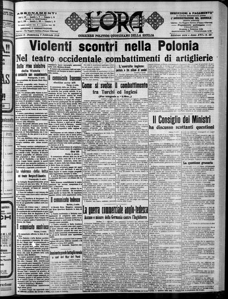 L'ora : corriere politico, quotidiano della Sicilia