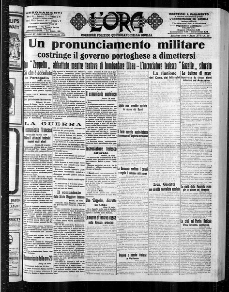 L'ora : corriere politico, quotidiano della Sicilia