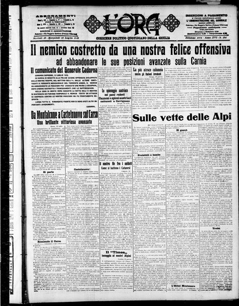 L'ora : corriere politico, quotidiano della Sicilia