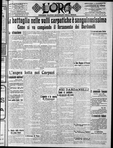 L'ora : corriere politico, quotidiano della Sicilia