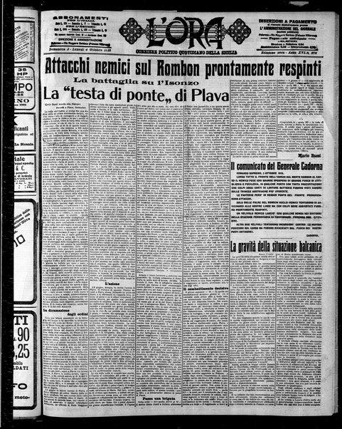 L'ora : corriere politico, quotidiano della Sicilia