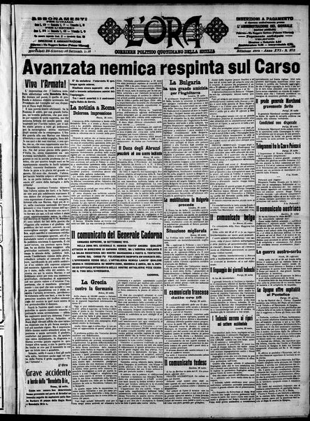 L'ora : corriere politico, quotidiano della Sicilia