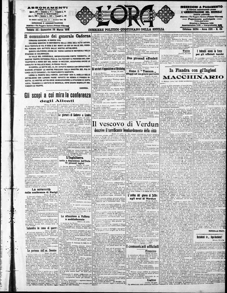 L'ora : corriere politico, quotidiano della Sicilia