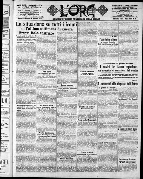 L'ora : corriere politico, quotidiano della Sicilia