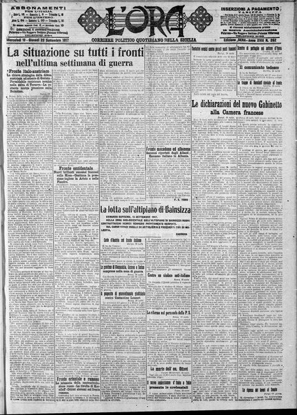 L'ora : corriere politico, quotidiano della Sicilia