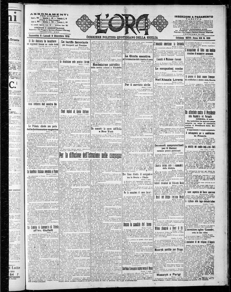 L'ora : corriere politico, quotidiano della Sicilia