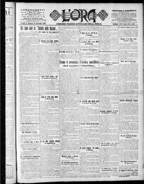 L'ora : corriere politico, quotidiano della Sicilia