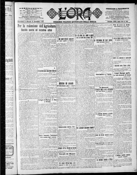 L'ora : corriere politico, quotidiano della Sicilia