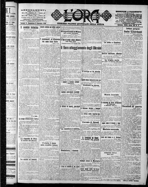 L'ora : corriere politico, quotidiano della Sicilia