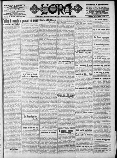 L'ora : corriere politico, quotidiano della Sicilia