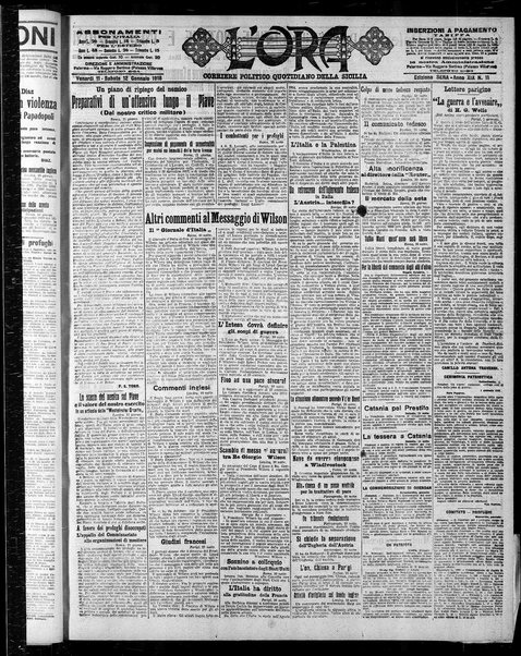 L'ora : corriere politico, quotidiano della Sicilia