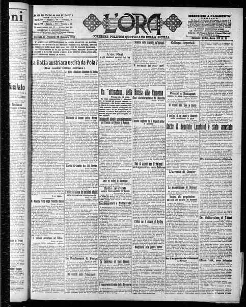 L'ora : corriere politico, quotidiano della Sicilia