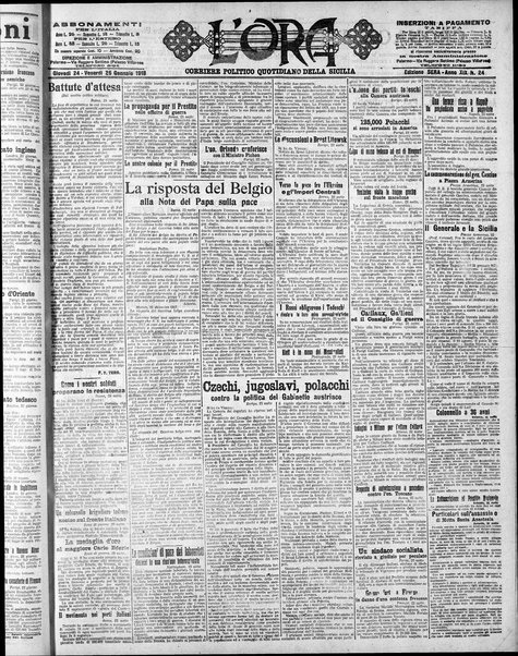 L'ora : corriere politico, quotidiano della Sicilia