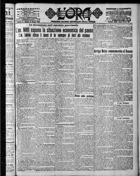 L'ora : corriere politico, quotidiano della Sicilia