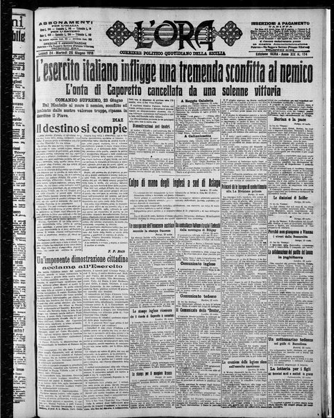 L'ora : corriere politico, quotidiano della Sicilia