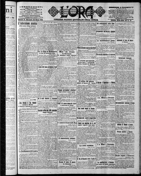 L'ora : corriere politico, quotidiano della Sicilia