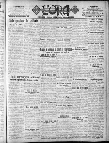 L'ora : corriere politico, quotidiano della Sicilia