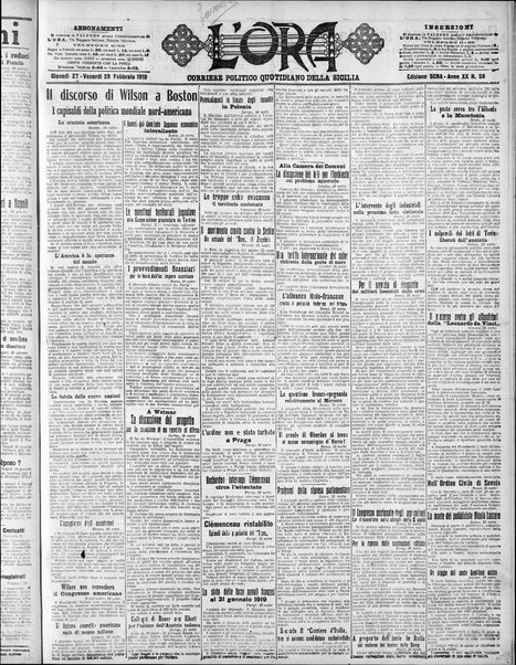 L'ora : corriere politico, quotidiano della Sicilia