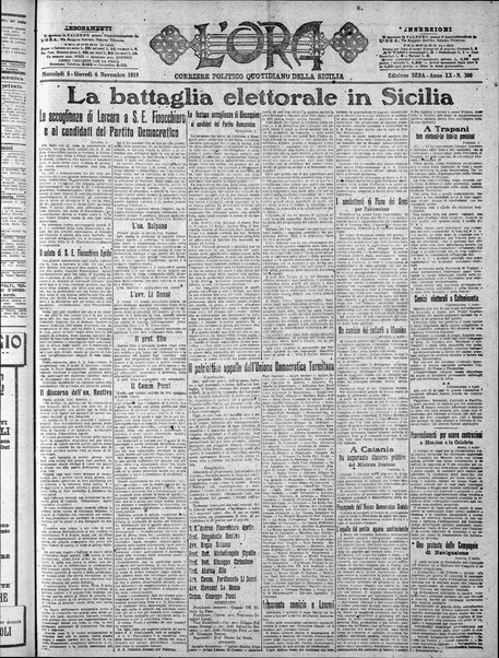 L'ora : corriere politico, quotidiano della Sicilia