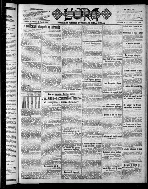 L'ora : corriere politico, quotidiano della Sicilia