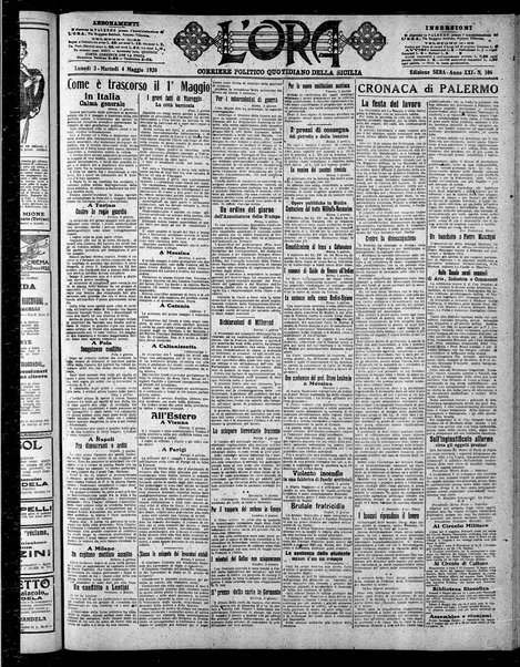L'ora : corriere politico, quotidiano della Sicilia