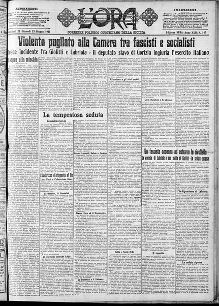 L'ora : corriere politico, quotidiano della Sicilia