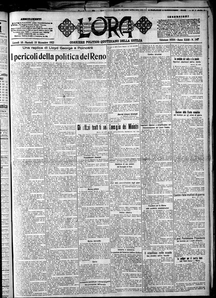 L'ora : corriere politico, quotidiano della Sicilia