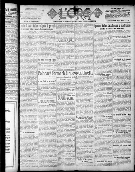 L'ora : corriere politico, quotidiano della Sicilia