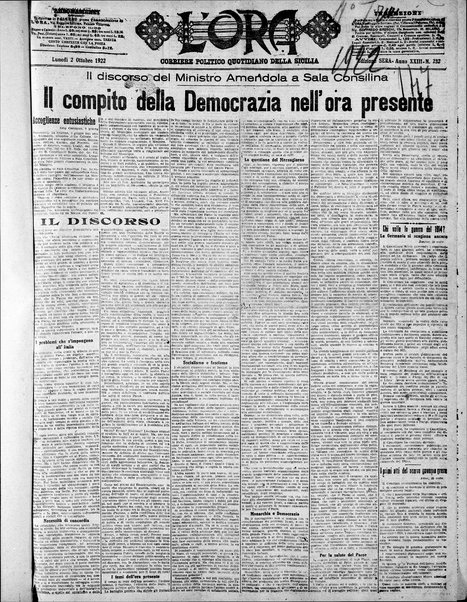 L'ora : corriere politico, quotidiano della Sicilia