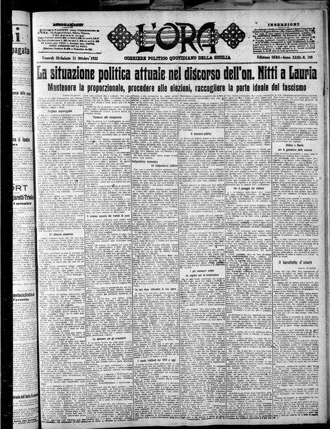 L'ora : corriere politico, quotidiano della Sicilia