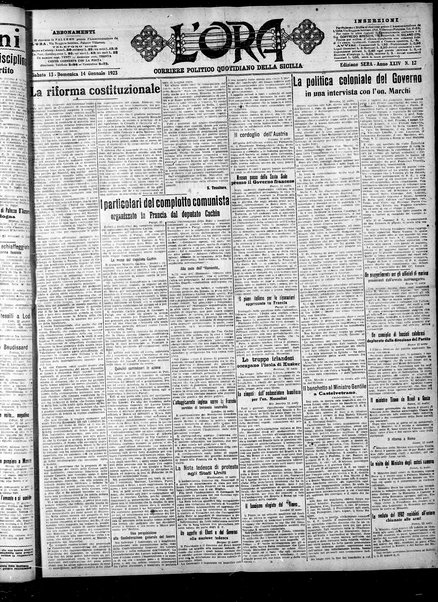 L'ora : corriere politico, quotidiano della Sicilia