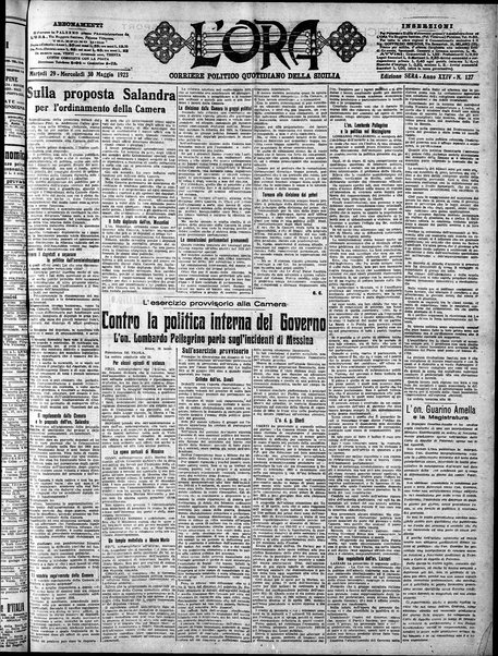 L'ora : corriere politico, quotidiano della Sicilia