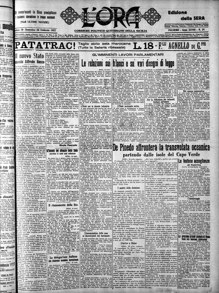 L'ora : corriere politico, quotidiano della Sicilia