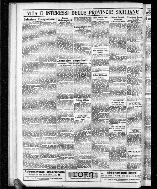 L'ora : corriere politico, quotidiano della Sicilia