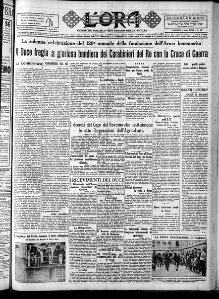 L'ora : corriere politico, quotidiano della Sicilia