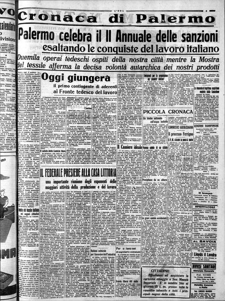 L'ora : corriere politico, quotidiano della Sicilia