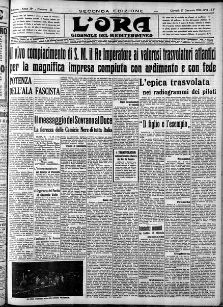 L'ora : corriere politico, quotidiano della Sicilia