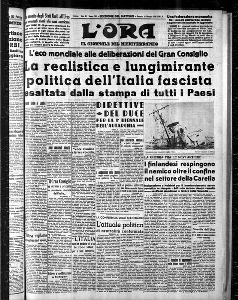 L'ora : corriere politico, quotidiano della Sicilia